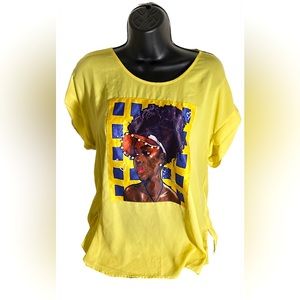 145.Yellow shirt with Black sports Girl